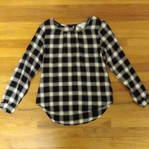 Christopher And Banks Black Cream Tan Plaid Size S
